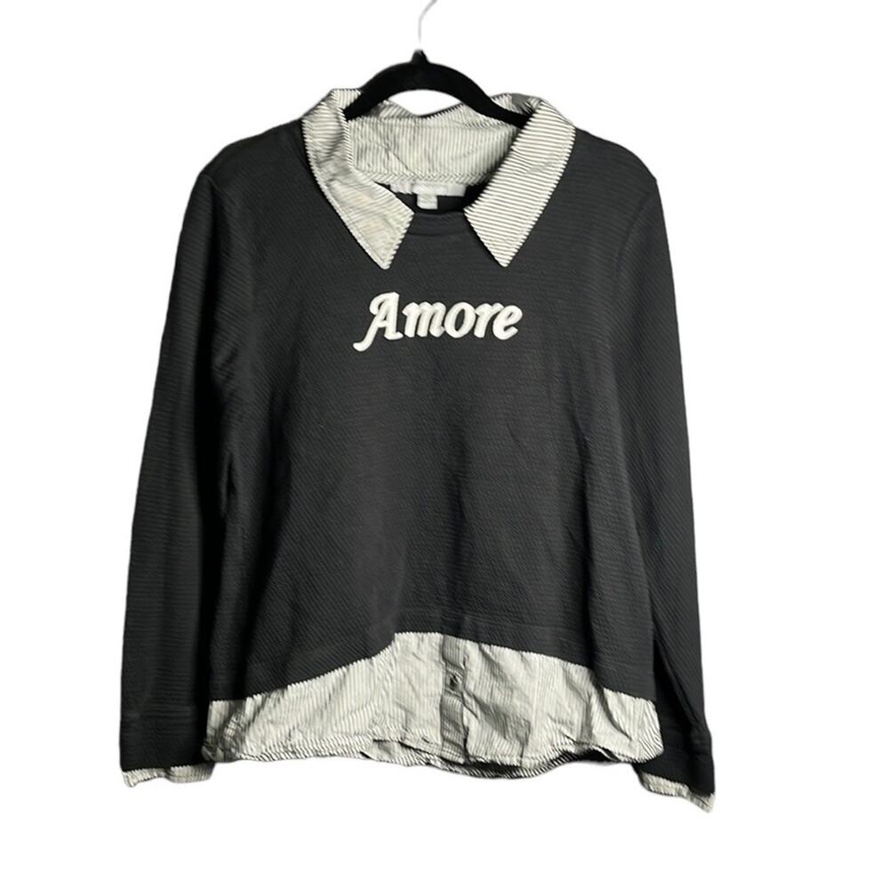 Marc New York Black Knit Top Amore Medium